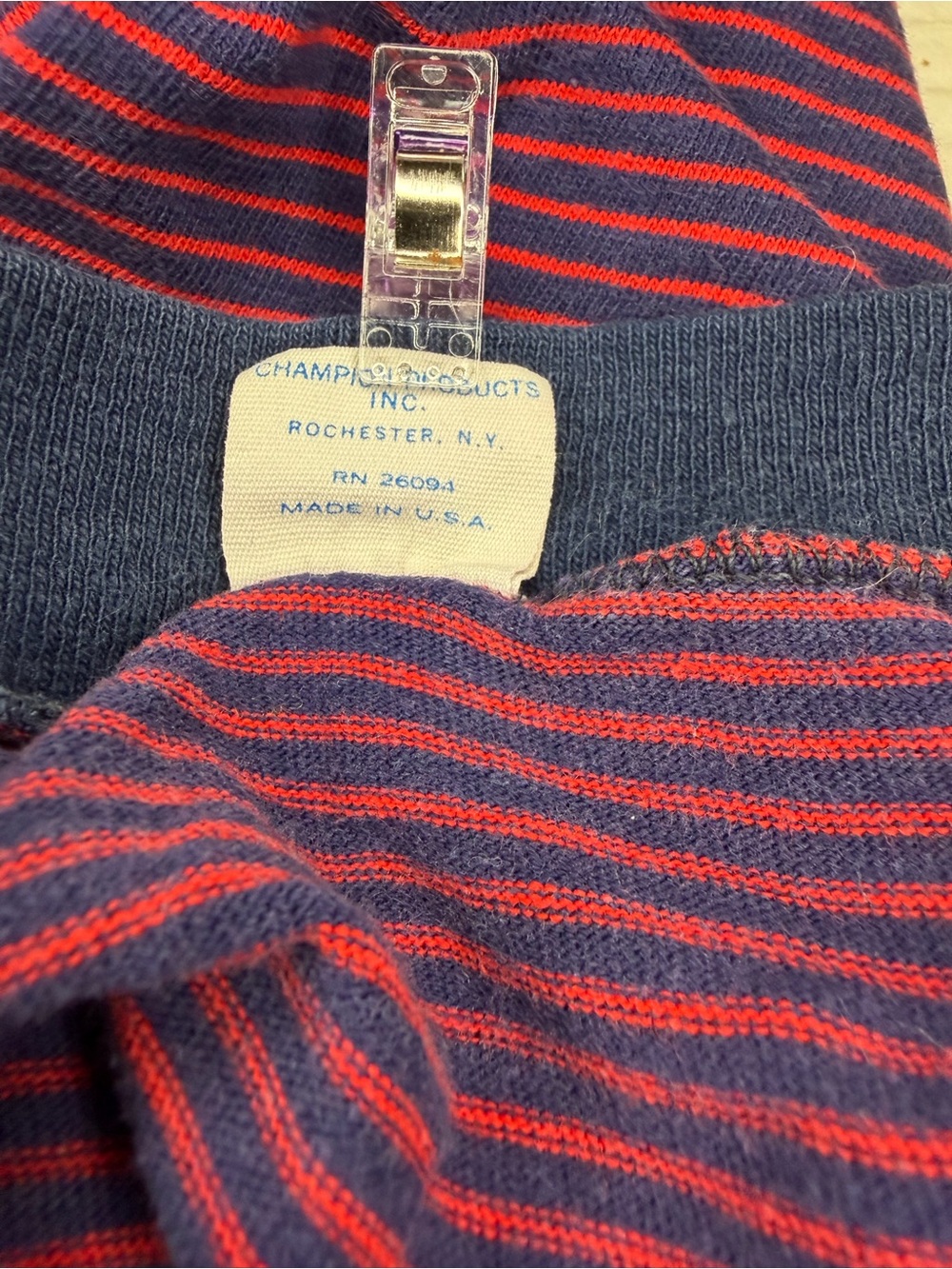 VTG 70s Champion Florida State Single Stitch Blue Bar Striped T Shirt USA MED - Picture 12 of 12